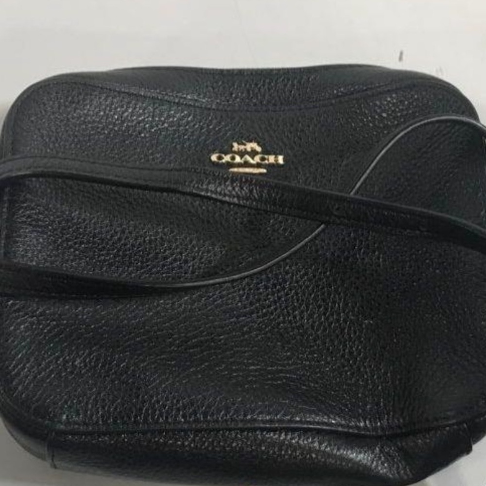 Women’s Coach Elegant Black Pebbled Leather Crossbody Bag